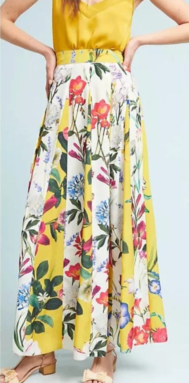 Rococo Sand Aprile Floral Maxi Skirt Size 6 Vacation Romantic Full Bright